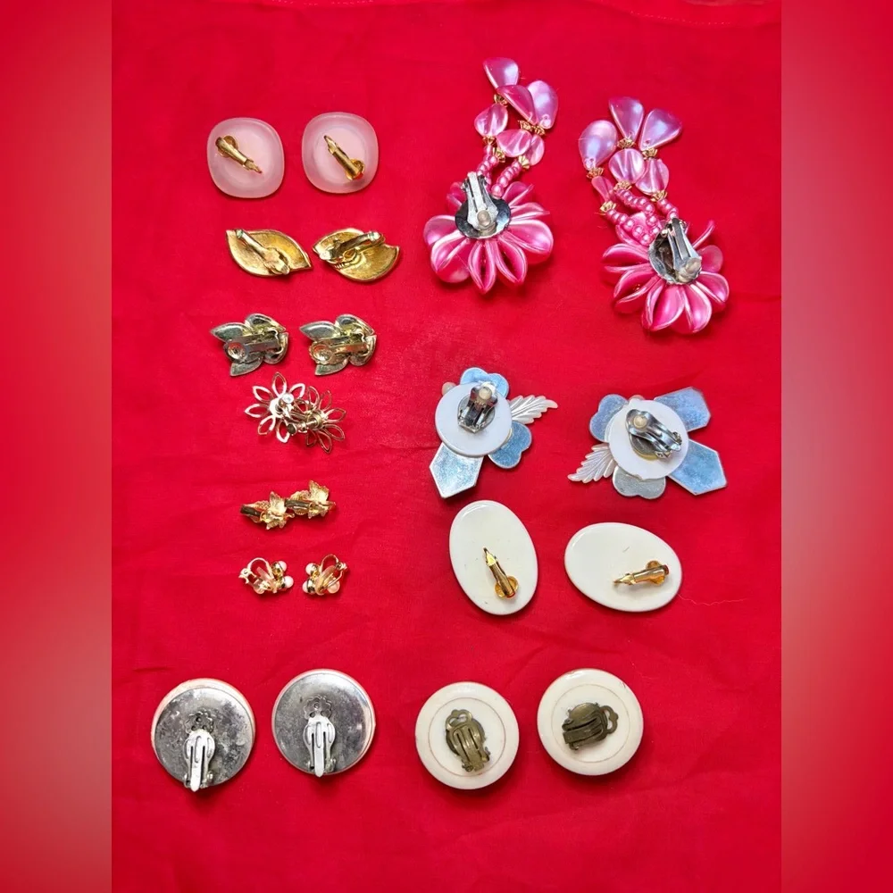 Vintage clip on earring lot